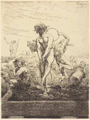 Grape Harvest by François-Nicolas Chifflart, print, 1825-1901