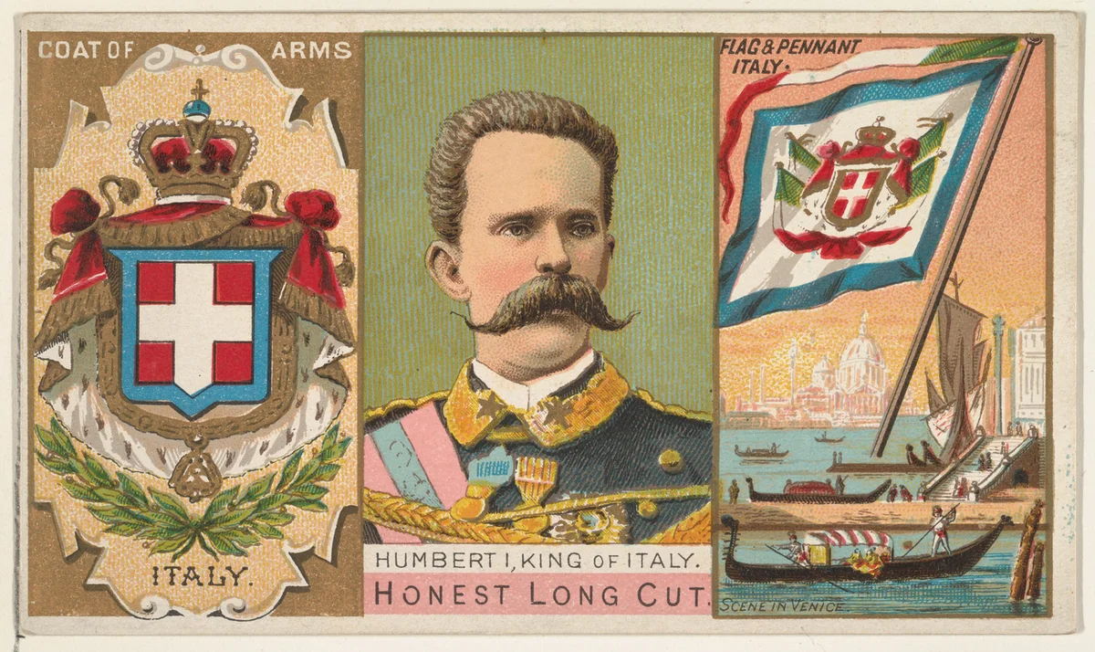 Humbert I, King of Italy, from the Rulers, Flags, and Coats of Arms series (N126-1) issued by W. Duke, Sons & Co. by W. Duke, Sons & Co., print, 1888