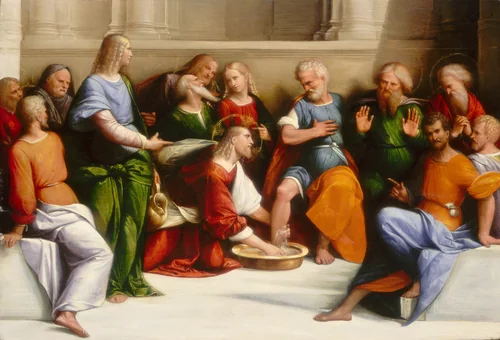 Christ Washing the Disciples' Feet by Garofalo, painting, 1520-1525