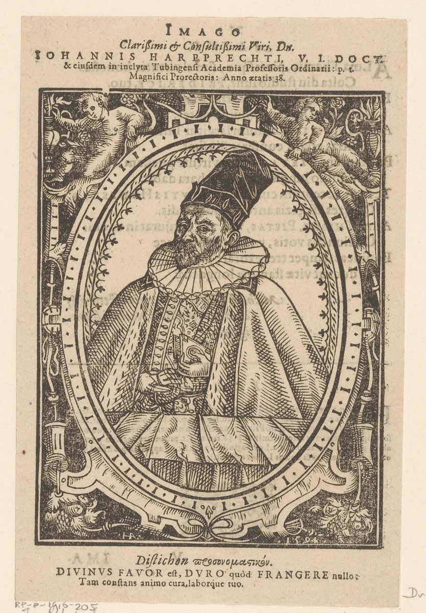 Portret van Johann Harpprecht by Jakob Lederlein, print, 1594