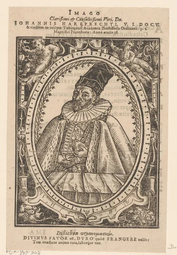 Portret van Johann Harpprecht by Jakob Lederlein, print, 1594