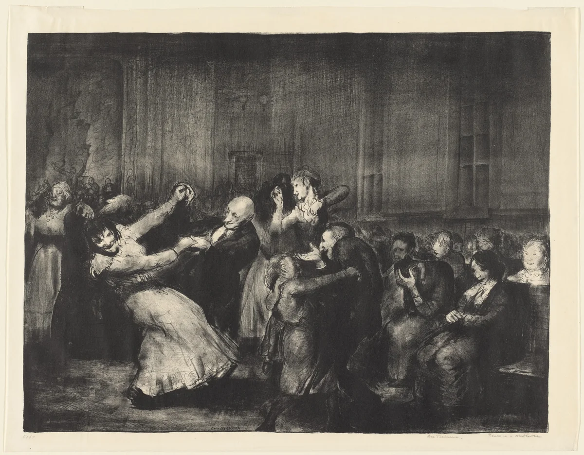 Dance in a Madhouse by George Bellows, print, 1917
