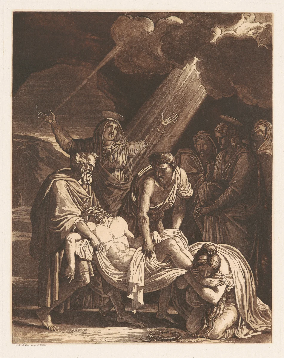 Christ Carried to the Tomb by François-Xavier Fabre, print, 1810