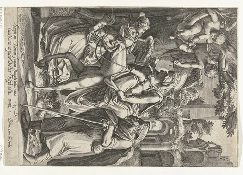 Vlucht naar Egypte by Unknown, print, 1580-1608