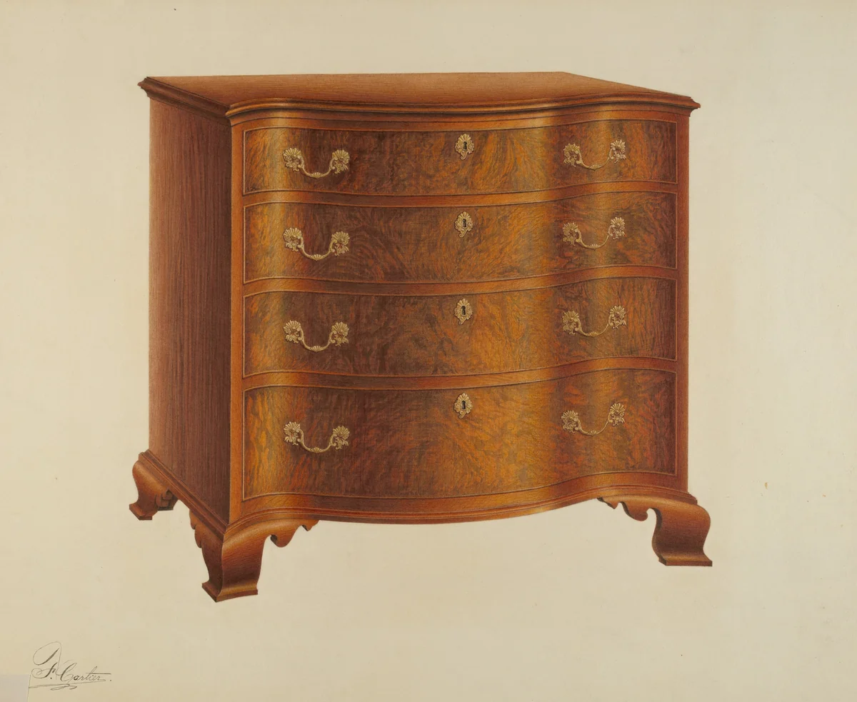 Chest of Drawers by Ferdinand Cartier, index of american design, 1939
