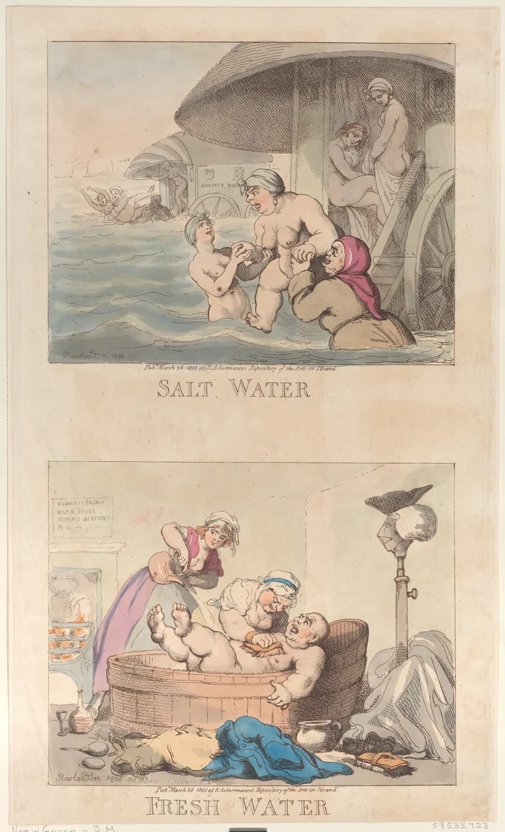 Salt Water and Fresh Water by Thomas Rowlandson, print, 1800