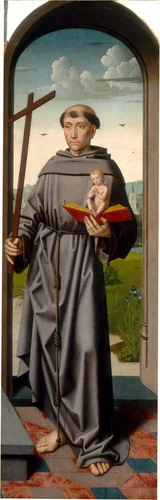 The Saint Anne Altarpiece: Saint Anthony of Padua [right panel] by Gerard David, painting, 1500-1520