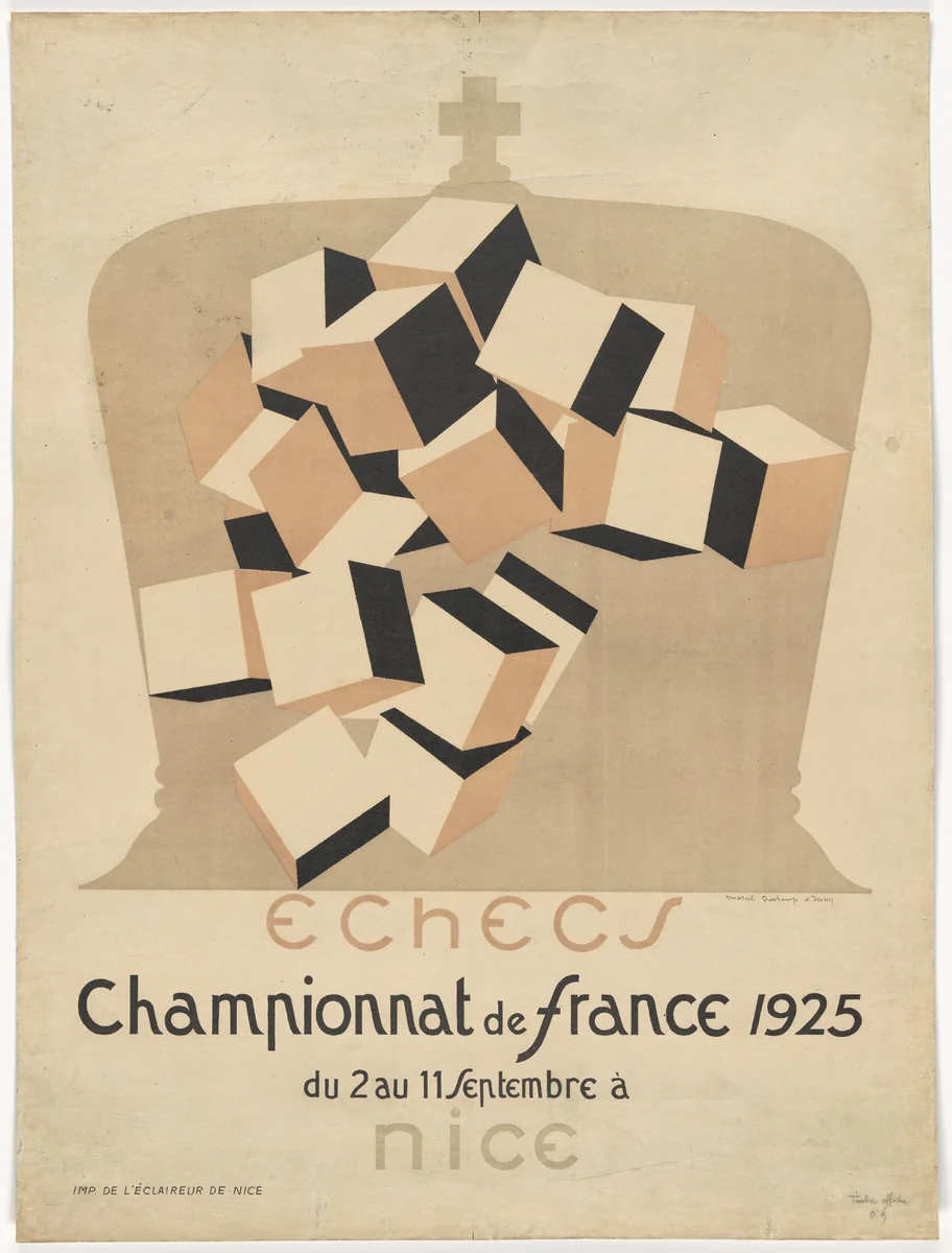 Echecs, Championnat de France 1925 by Marcel Duchamp, design, 1925