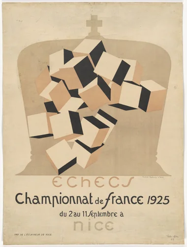 Echecs, Championnat de France 1925 by Marcel Duchamp, design, 1925