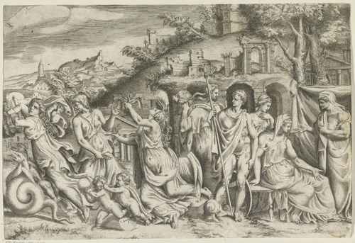 Jason en Medea by Unknown, print, 1501-1580