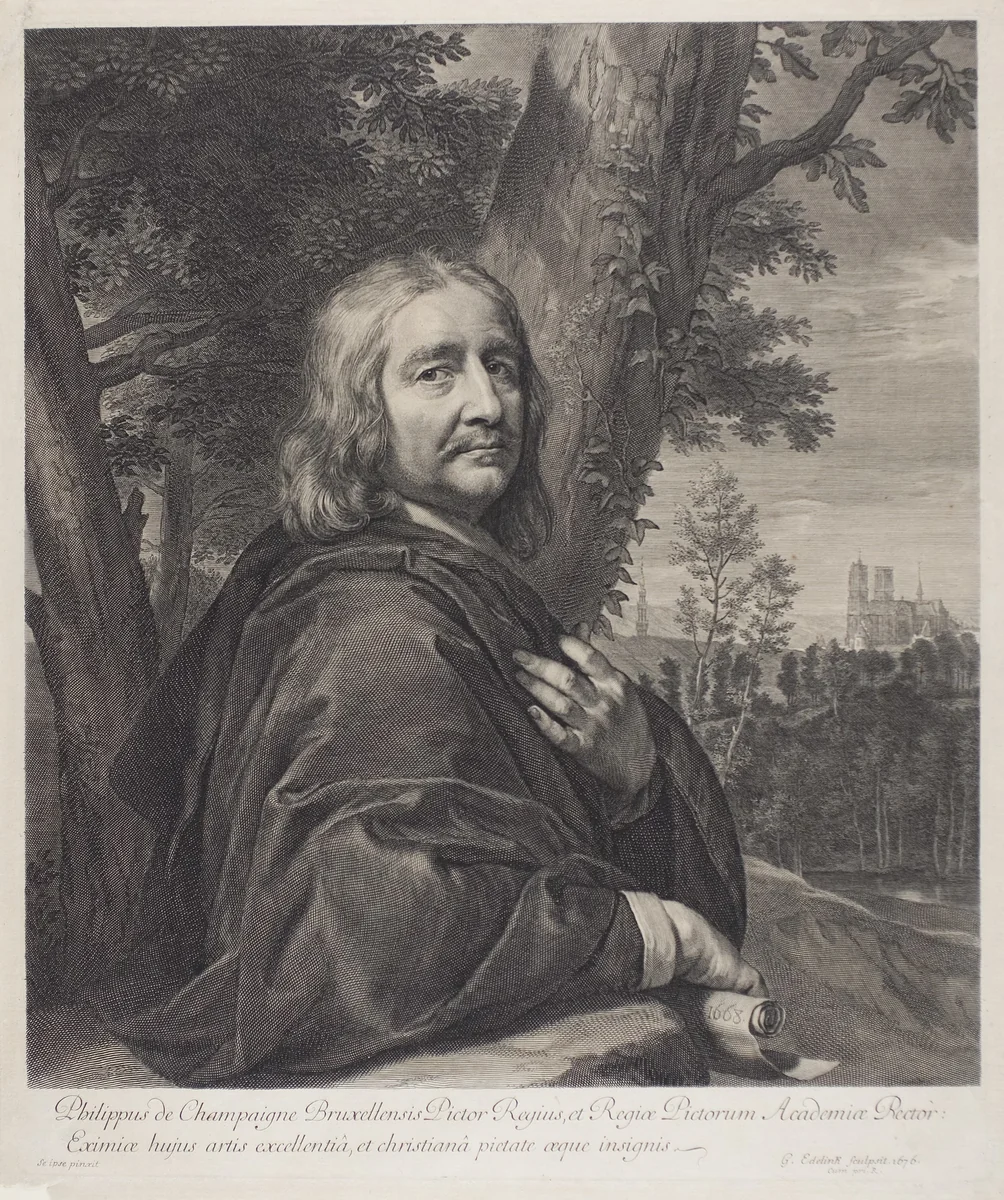 Philippe de Champaigne by Gérard Edelinck, print, 1676
