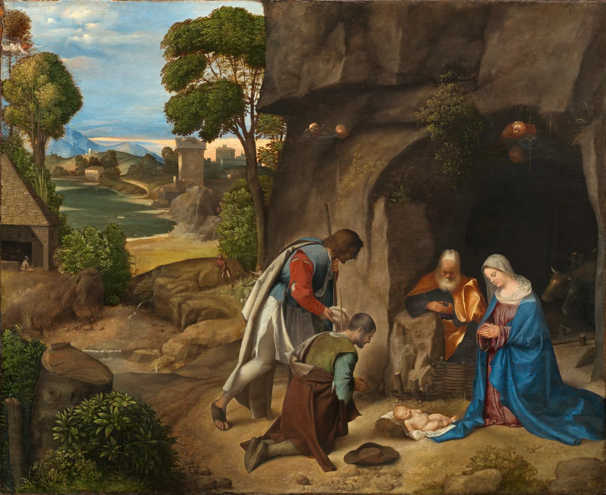 The Adoration of the Shepherds by Giorgione, painting, 1505-1510