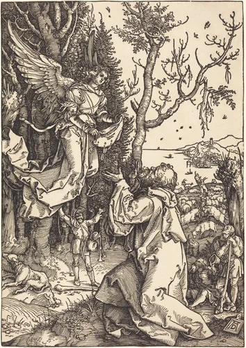 Joachim and the Angel by Albrecht Dürer, print, 1504