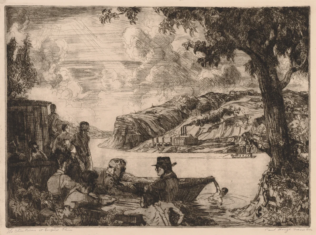 Ohio River at Empire, Ohio by Paul B. Travis, print, 1922