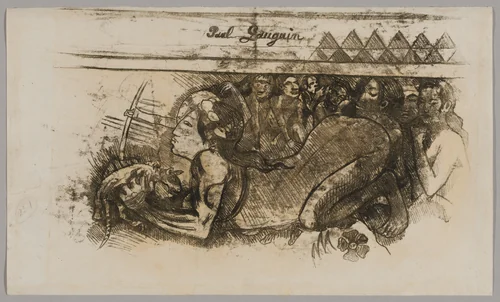 Woman with a Cat by Paul Gauguin, print, 1900