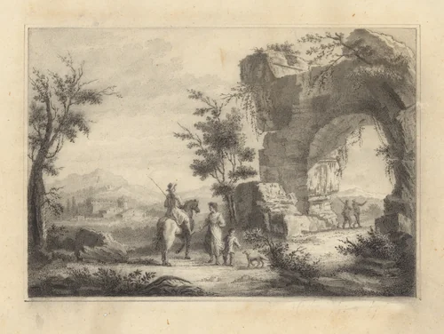 Landscape with Ruined Architecture by School of Zuccarelli, drawing, 1736-1870