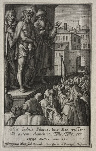 The Passion: Ecce Homo by Hieronymus Wierix, print, 1614-1624