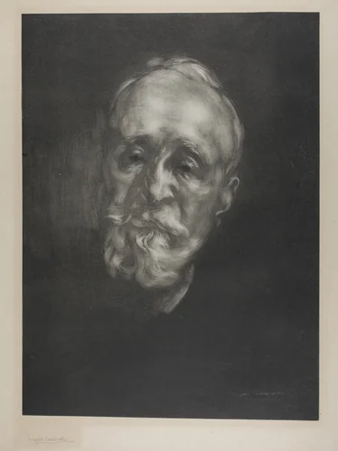 Portrait of Puvis de Chavannes by Eugène Carrière, print, 1897