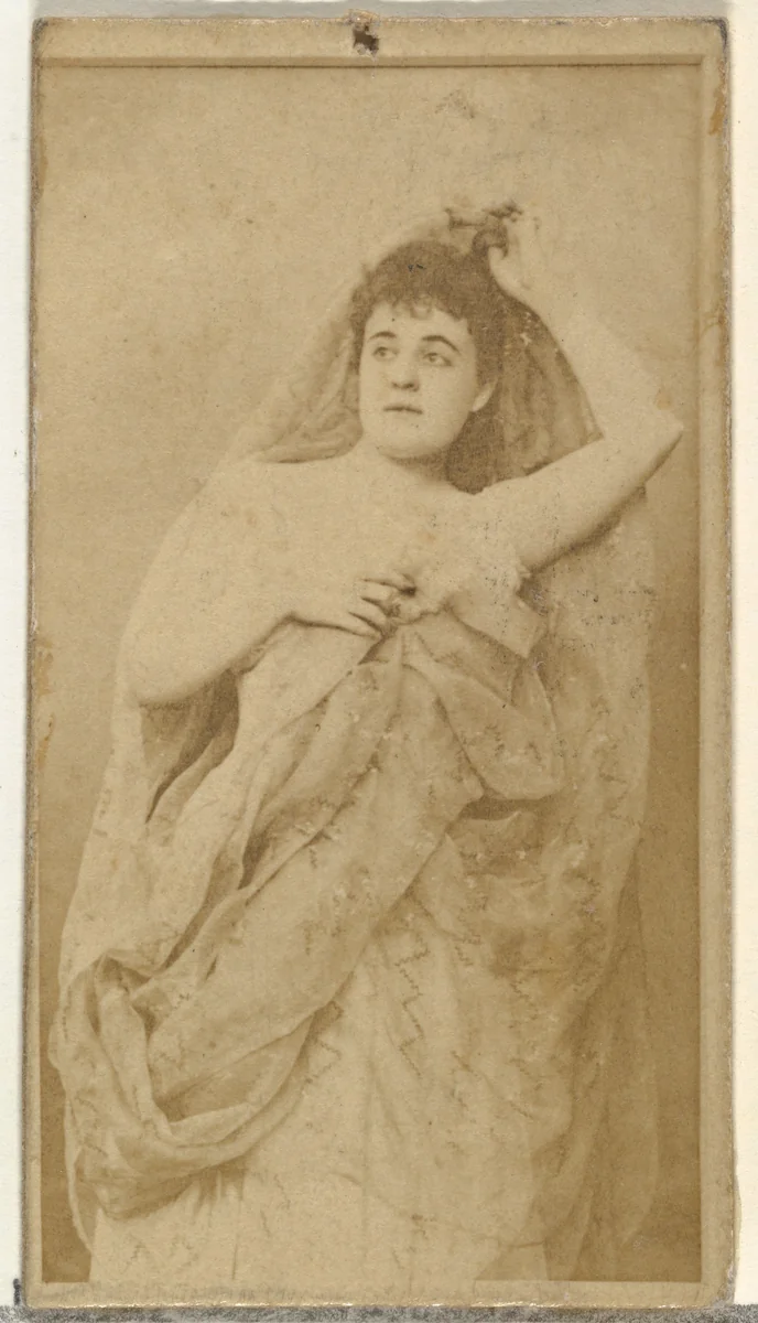 [Actress posing in draped cloths], from the Actors and Actresses series (N145-8) issued by Duke Sons & Co. to promote Duke Cigarettes by W. Duke, Sons & Co., photograph, 1890-1895