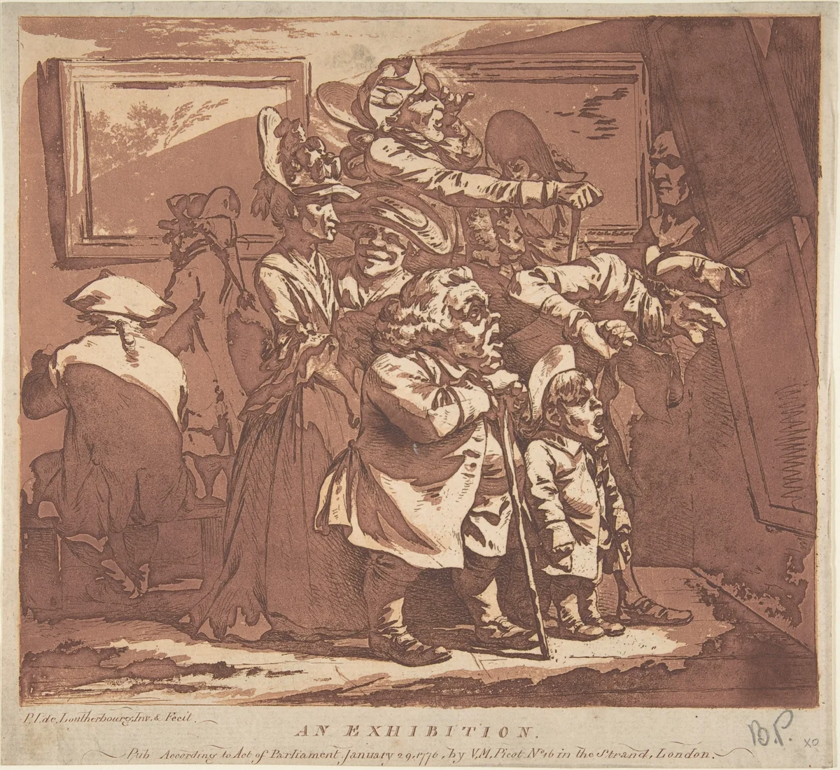 An Exhibition by Philippe-Jacques de Loutherbourg, print, 1776