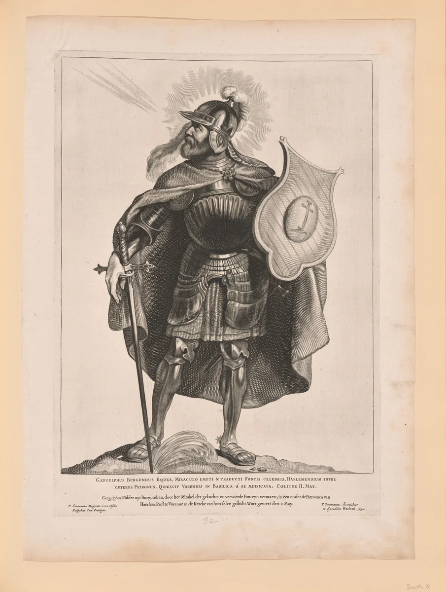 Saint Gangulphus, from Saints of the North and South Netherlands by Cornelis Visscher, print, 1650