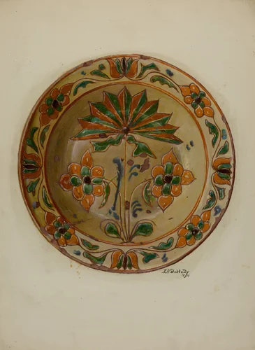 Pa. German Dish by Eugene Shellady, index of american design, 1938