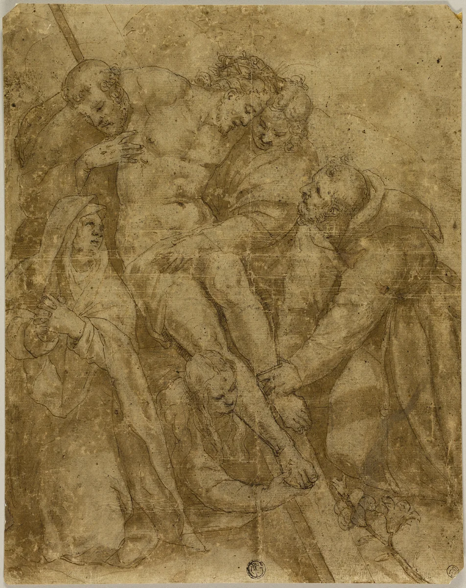 Deposition by Paolo Farinati, drawing, 1600-1699