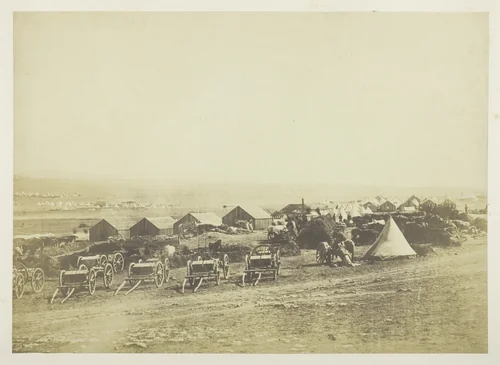 Artillery Waggons, Balaklava in the Distance by Roger Fenton, photograph, 1855