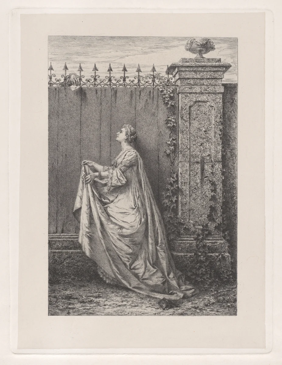 Furtive message (Messaggio furtivo) by Luigi Crosio, print, 1870-1871