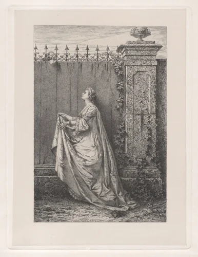 Furtive message (Messaggio furtivo) by Luigi Crosio, print, 1870-1871