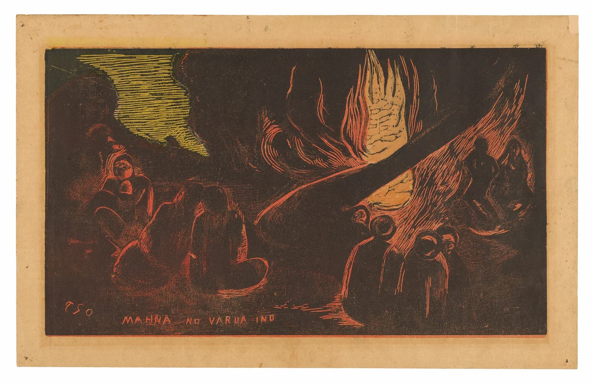 Mahna no varua ino (The Devil Speaks), from the Noa Noa Suite by Paul Gauguin
Louis Roy, print, 1894