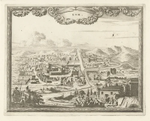 Gezicht op Kom by Thomas Doesburgh, print, 1685-1714