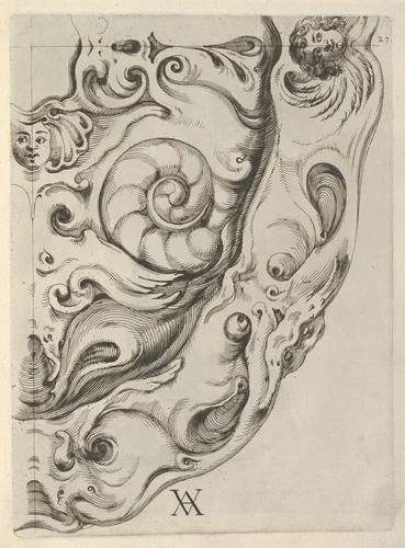 Plate 27, from "Modelli Artificiosi (...), parte seconda" by Theodor van Kessel, book, 1646-1652