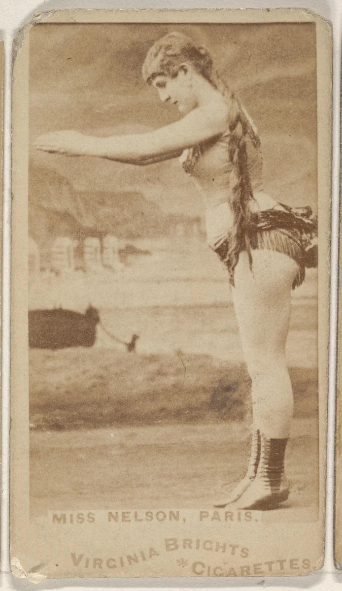 Miss Nelson, Paris, from the Actors and Actresses series (N45, Type 1) for Virginia Brights Cigarettes by Allen & Ginter, photograph, 1885-1891