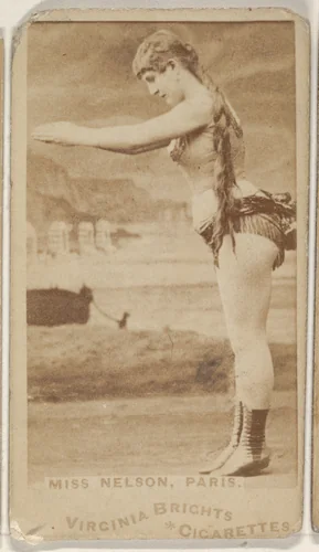 Miss Nelson, Paris, from the Actors and Actresses series (N45, Type 1) for Virginia Brights Cigarettes by Allen & Ginter, photograph, 1885-1891