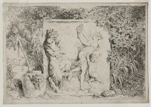 Bacchanales: The Satyr's Dance by Jean Honoré Fragonard, print, 1763