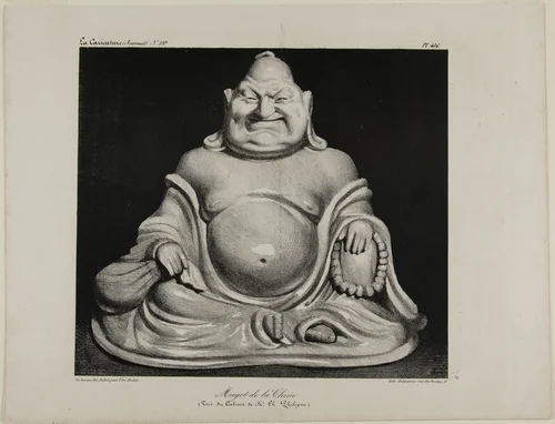 Porcelain figure from China (taken from the private collection of Mr. Charles Philipon), plate 416 by Honoré-Victorin Daumier, print, 1834