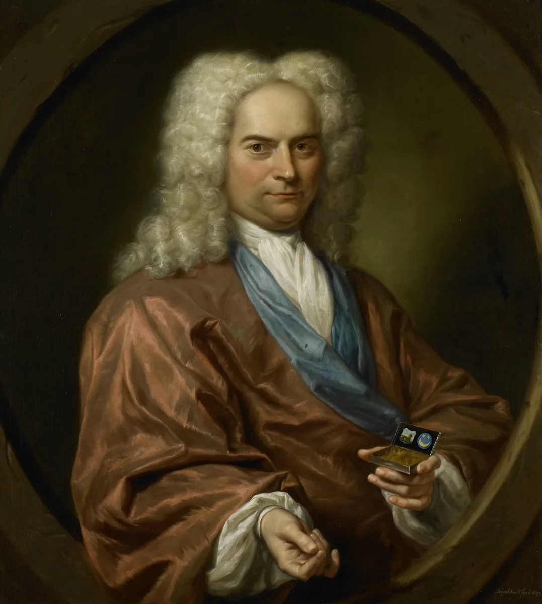 Portrait of David Leeuw (1682-1755), Mennonite Draper by Jan Maurits Quinkhard, painting, 1729