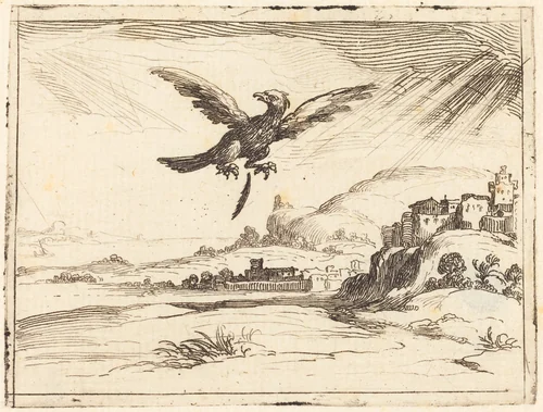 Eagle Losing an Old Feather by Jacques Callot, print, 1628