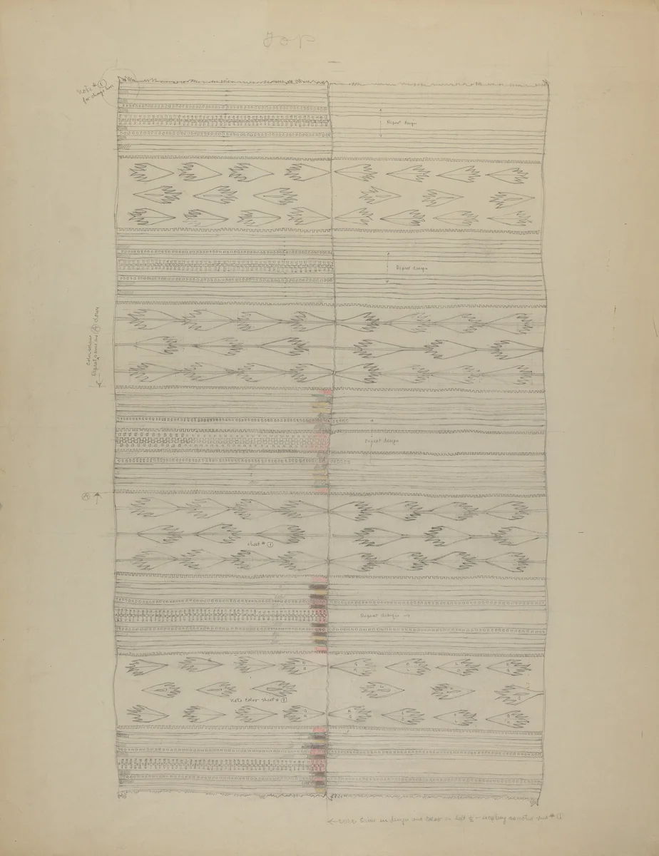 Textile by American 20th Century, index of american design, 1935-1942