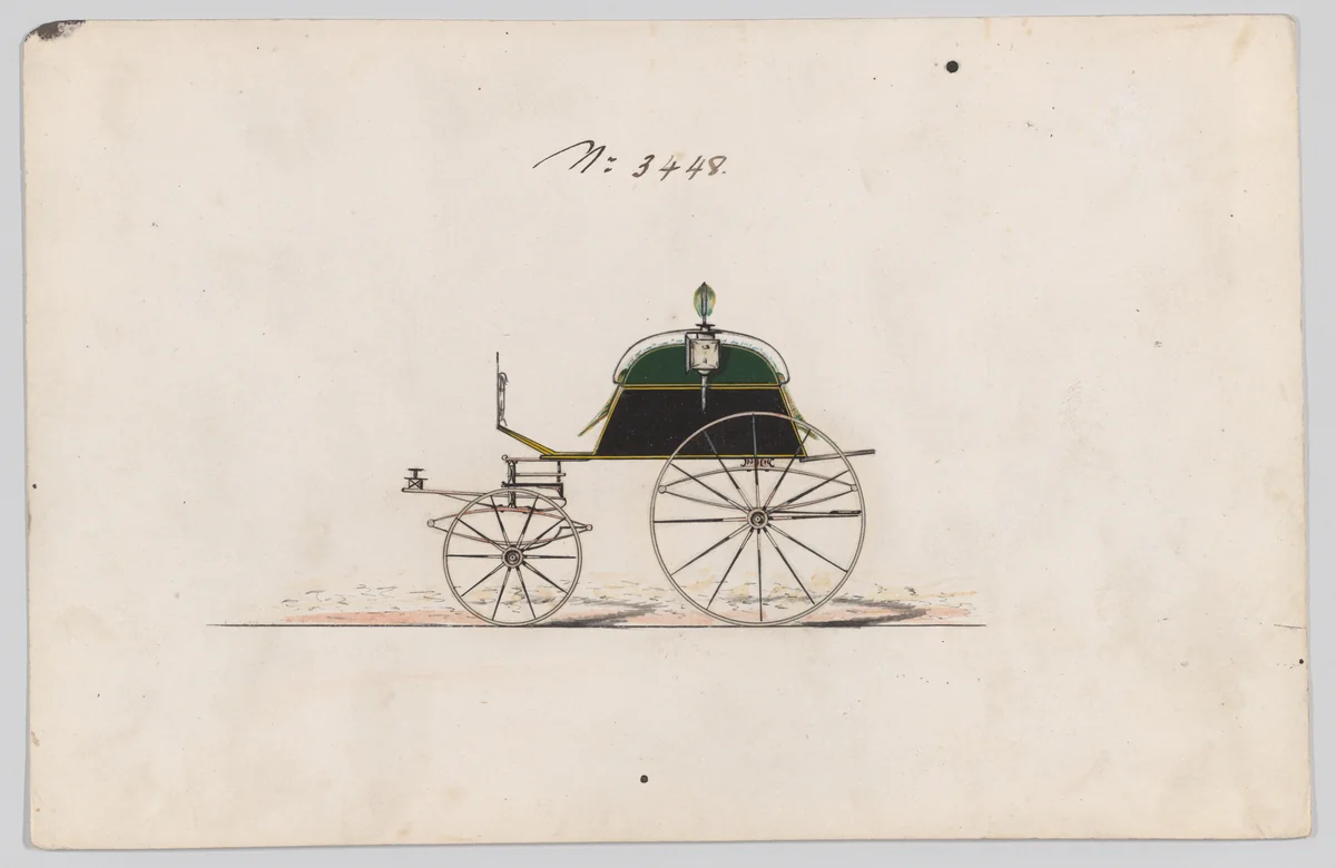 Crescent Cart #3448 by Brewster & Co., drawing, 1850-1910