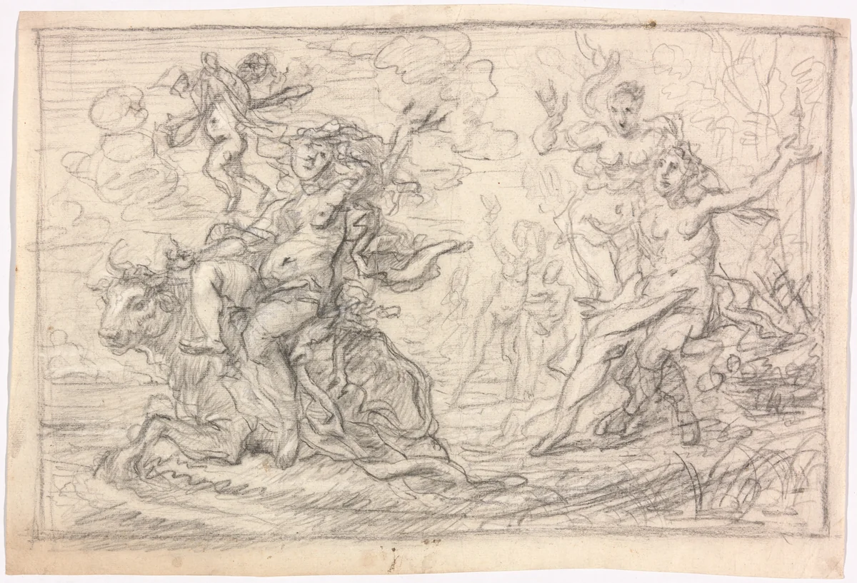 The Rape of Europa by Cornelis Schut, drawing, 1635-1640