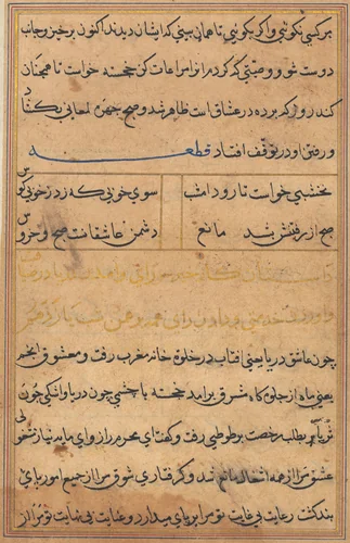 Page from Tales of a Parrot (Tuti-nama): text page by Unknown, painting, 1555-1565