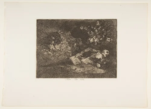 Plate 69 from "The Disasters of War" (Los Desastres de la Guerra): Nothing. The event will tell (Nada. Ello dirá) by Goya, print, 1863