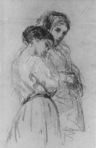 The Thorpe Sisters by William Morris Hunt, artwork, 1824-1879