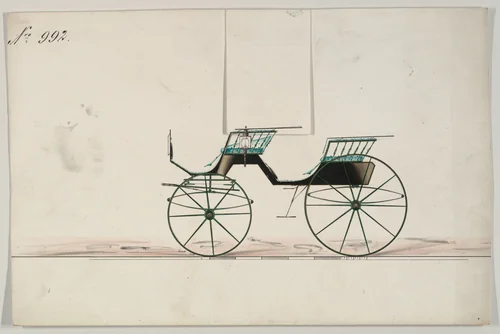 Design for Phaeton, no. 992 by Brewster & Co., drawing, 1850-1874