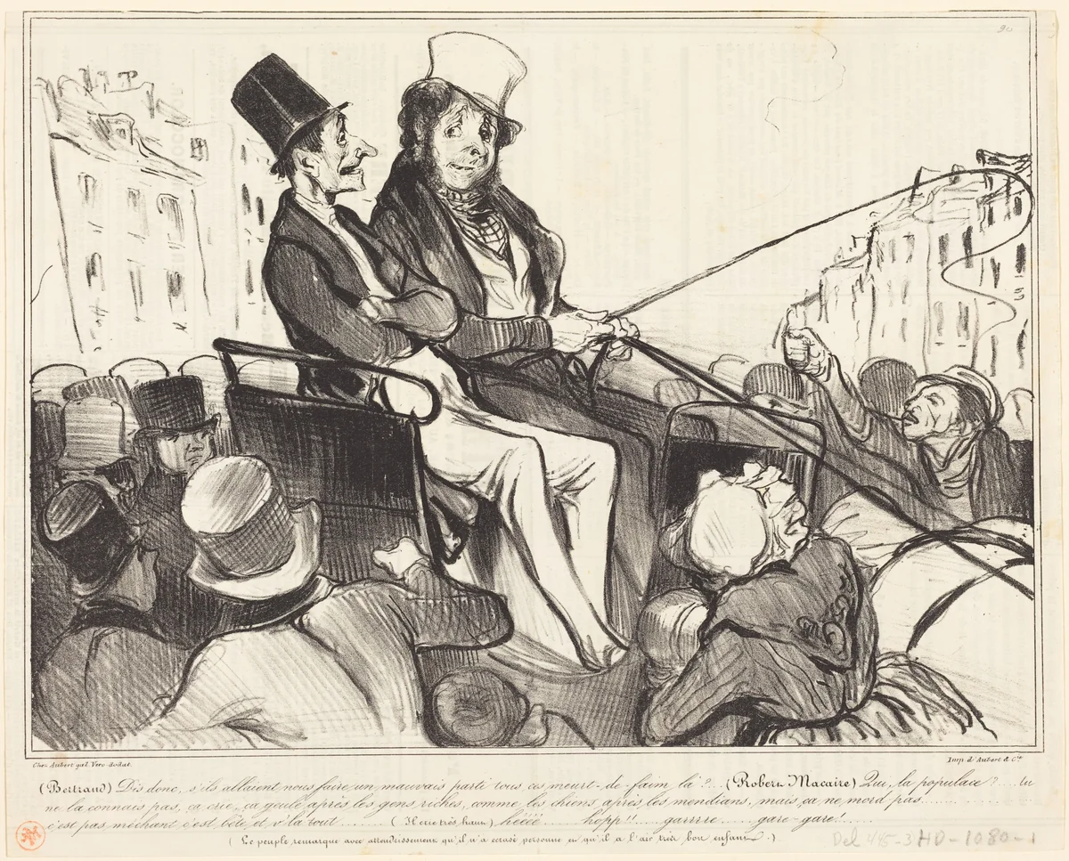 Bertrand, dis donc, s'ils allaient nous faire... by Honoré Daumier, print, 1838