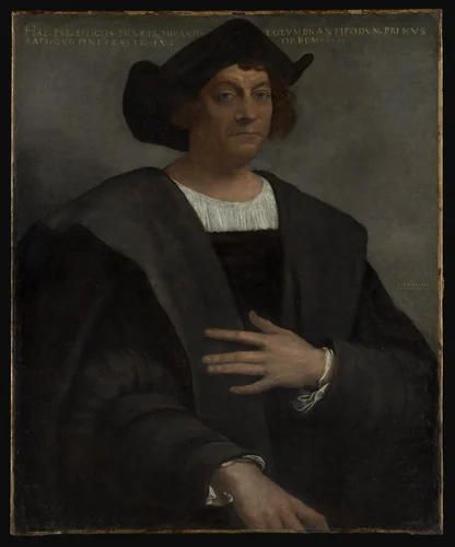 Portrait of a Man, Said to be Christopher Columbus (born about 1446, died 1506) by Sebastiano del Piombo, painting, 1519