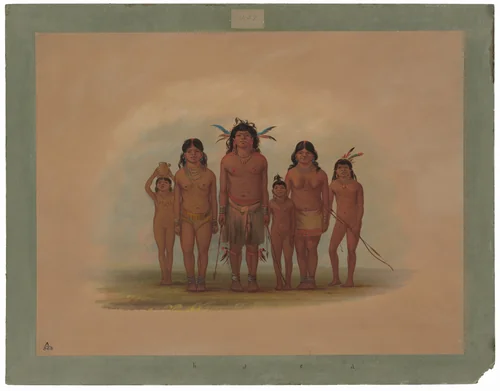 A Connibo Indian Family by George Catlin, painting, 1854-1869