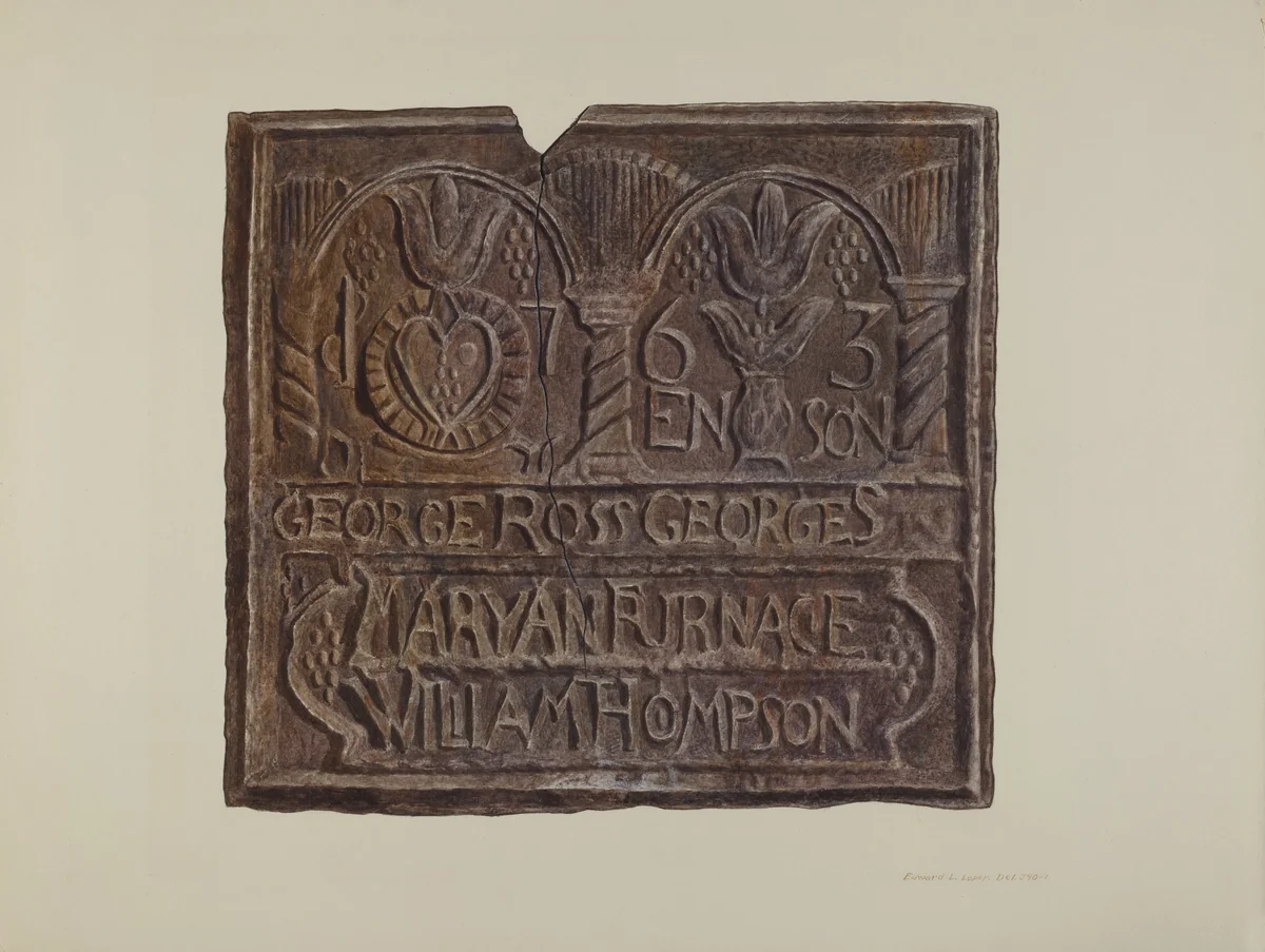 Pennsylvania German Fireback by Edward L. Loper, index of american design, 1939